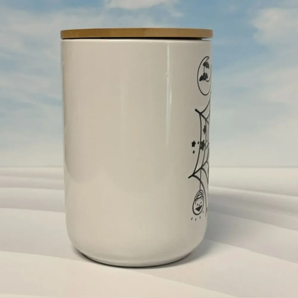 Hello Kitty Skeleton Halloween Ceramic Canister Bamboo Lid 40.57 Oz Sanrio 2023